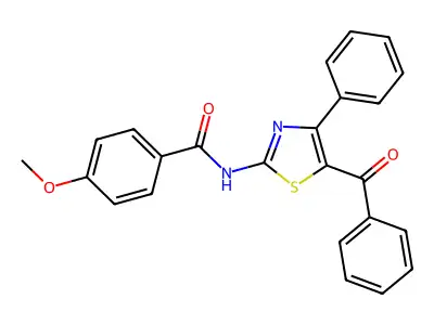 N-(5-benzoyl-4-phenyl-1,3-thiazol-2-yl)-4-methoxybenzamide structure