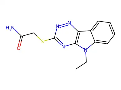 2-[(5-Ethyl-[1,2,4]triazino[5,6-b]indol-3-yl)sulfanyl]acetamide structure