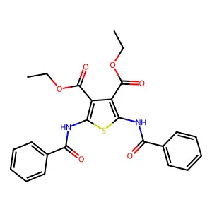 Diethyl 2,5-bis(benzoylamino)-3,4-thiophenedicarboxylate structure