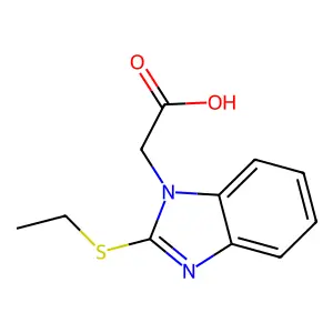 [2-(Ethylthio)-1H-benzimidazol-1-yl]acetic acid structure