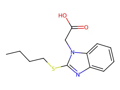 (2-Butylsulfanyl-benzoimidazol-1-yl)-acetic acid structure