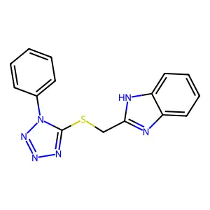 2-{[(1-phenyl-1H-tetraazol-5-yl)sulfanyl]methyl}-1H-benzimidazole structure