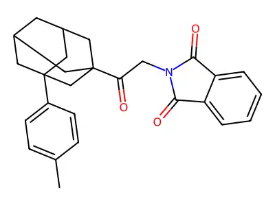 2-[2-[3-(4-Methylphenyl)-1-adamantyl]-2-oxoethyl]isoindole-1,3-dione structure