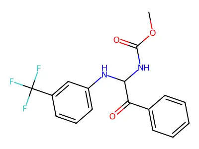 Methyl (2-oxo-2-phenyl-1-{[3-(trifluoromethyl)phenyl]amino}ethyl)carbamate structure