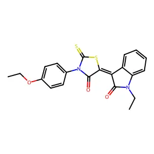 (3Z)-3-[3-(4-ethoxyphenyl)-4-oxo-2-thioxo-1,3-thiazolidin-5-ylidene]-1-ethyl-1,3-dihydro-2H-indol-2-one structure