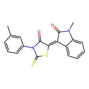 5-(1-Methyl-2-oxoindolin-3-ylidene)-2-thioxo-3-(m-tolyl)thiazolidin-4-one structure