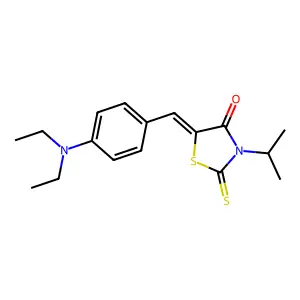 (Z)-5-(4-(diethylamino)benzylidene)-3-isopropyl-2-thioxothiazolidin-4-one structure
