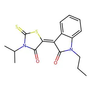 (3Z)-3-(3-isopropyl-4-oxo-2-thioxo-1,3-thiazolidin-5-ylidene)-1-propyl-1,3-dihydro-2H-indol-2-one structure