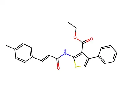ethyl 2-{[(2E)-3-(4-methylphenyl)prop-2-enoyl]amino}-4-phenylthiophene-3-carboxylate structure