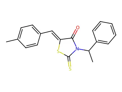 (5Z)-5-[(4-methylphenyl)methylidene]-3-(1-phenylethyl)-2-sulfanylidene-1,3-thiazolidin-4-one structure