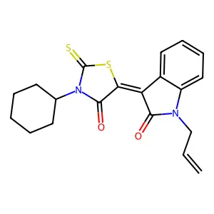 (3Z)-1-ALLYL-3-(3-CYCLOHEXYL-4-OXO-2-THIOXO-1,3-THIAZOLIDIN-5-YLIDENE)-1,3-DIHYDRO-2H-INDOL-2-ONE structure
