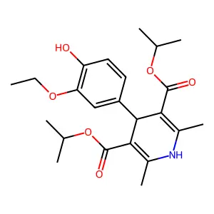 Diisopropyl 4-(3-ethoxy-4-HO-PH)-2,6-DI-ME-1,4-dihydro-3,5-pyridinedicarboxylate structure
