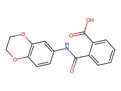 2-((2,3-Dihydrobenzo[b][1,4]dioxin-6-yl)carbamoyl)benzoic acid structure