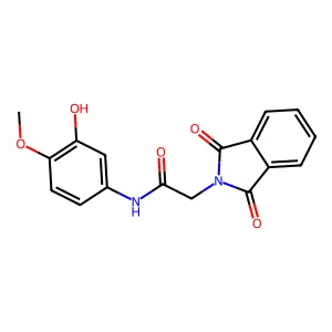2-(1,3-dioxoisoindol-2-yl)-N-(3-hydroxy-4-methoxyphenyl)acetamide structure