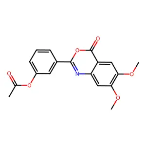 3-(6,7-dimethoxy-4-oxo-4H-3,1-benzoxazin-2-yl)phenyl acetate structure