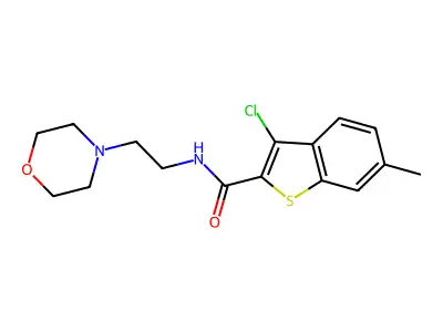 3-chloro-6-methyl-N-[2-(morpholin-4-yl)ethyl]-1-benzothiophene-2-carboxamide structure