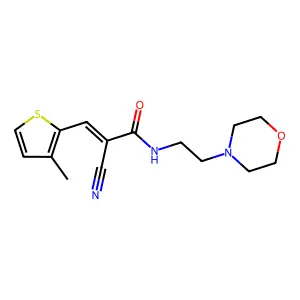 (2E)-2-cyano-3-(3-methylthiophen-2-yl)-N-[2-(morpholin-4-yl)ethyl]prop-2-enamide structure