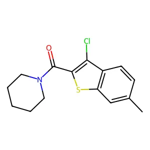 3-Chloro-6-methylbenzo[b]thiophen-2-yl piperidyl ketone structure
