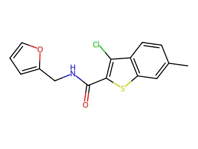 3-chloro-N-(furan-2-ylmethyl)-6-methyl-1-benzothiophene-2-carboxamide structure