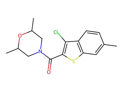 4-(3-Chloro-6-methyl-1-benzothiophene-2-carbonyl)-2,6-dimethylmorpholine structure