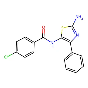 N-(2-amino-4-phenyl-1,3-thiazol-5-yl)-4-chlorobenzamide structure
