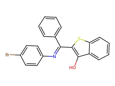 2-[(4-bromoanilino)(phenyl)methylene]-1-benzothiophen-3(2H)-one structure