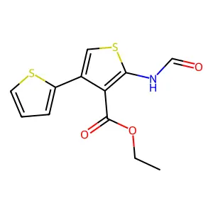 Ethyl 5'-formamido-[2,3'-bithiophene]-4'-carboxylate structure