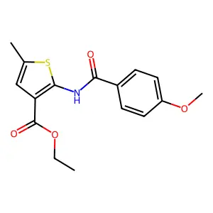 Ethyl 2-(4-methoxybenzamido)-5-methylthiophene-3-carboxylate structure
