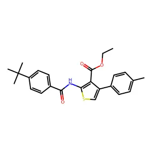 Ethyl 2-[(4-tert-butylbenzoyl)amino]-4-(4-methylphenyl)thiophene-3-carboxylate structure