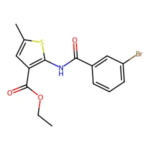 Ethyl 2-[(3-bromobenzoyl)amino]-5-methylthiophene-3-carboxylate structure