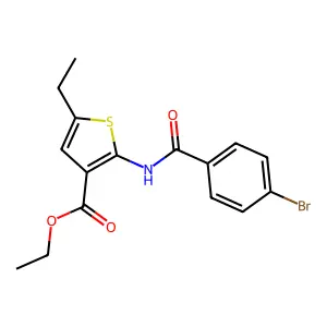 Ethyl 2-[(4-bromobenzoyl)amino]-5-ethylthiophene-3-carboxylate structure