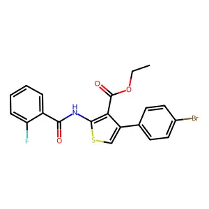 Ethyl 4-(4-bromophenyl)-2-[(2-fluorobenzoyl)amino]thiophene-3-carboxylate structure
