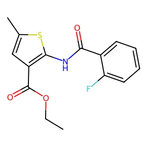 Ethyl 2-(2-fluorobenzamido)-5-methylthiophene-3-carboxylate structure