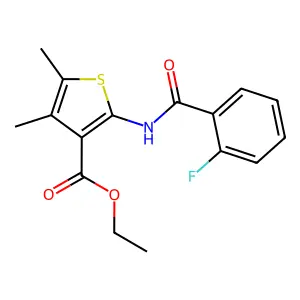 Ethyl 2-[(2-fluorobenzoyl)amino]-4,5-dimethylthiophene-3-carboxylate structure