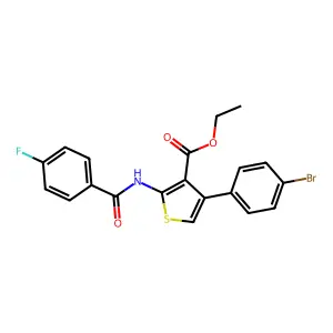4-(4-BROMO-PHENYL)-2-(4-FLUORO-BENZOYLAMINO)-THIOPHENE-3-CARBOXYLIC ACID ETHYL ESTER structure