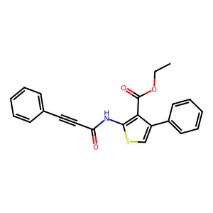 Ethyl 4-phenyl-2-(3-phenylpropiolamido)thiophene-3-carboxylate structure