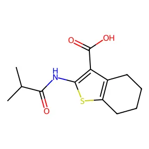 2-Isobutyramido-4,5,6,7-tetrahydrobenzo[b]thiophene-3-carboxylic acid structure