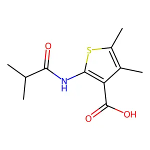4,5-Dimethyl-2-(2-methylpropanamido)thiophene-3-carboxylic acid structure