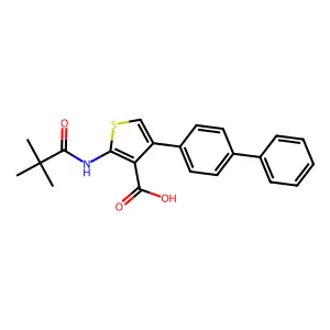 4-(Biphenyl-4-yl)-2-[(2,2-dimethylpropanoyl)amino]thiophene-3-carboxylic acid structure