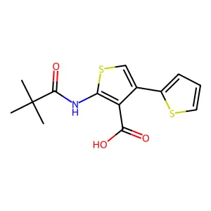 5'-Pivalamido-[2,3'-bithiophene]-4'-carboxylic acid structure