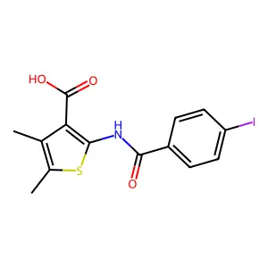 2-[(4-Iodobenzoyl)amino]-4,5-dimethyl-3-thiophenecarboxylic acid structure
