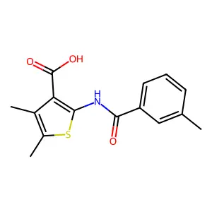 4,5-Dimethyl-2-[(3-methylbenzoyl)amino]-3-thiophenecarboxylic acid structure