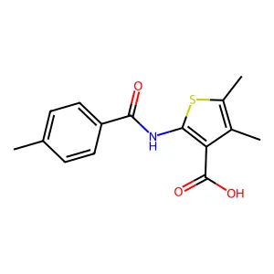 4,5-Dimethyl-2-(4-methylbenzamido)thiophene-3-carboxylic acid structure