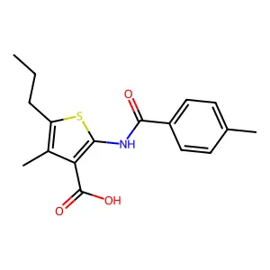 4-Methyl-2-(4-methylbenzamido)-5-propylthiophene-3-carboxylic acid structure