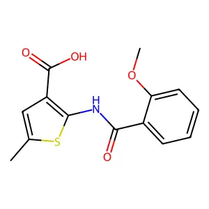 2-[(2-Methoxybenzoyl)amino]-5-methylthiophene-3-carboxylic acid structure