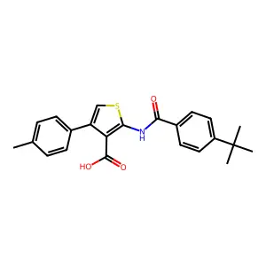 2-(4-(Tert-butyl)benzamido)-4-(p-tolyl)thiophene-3-carboxylic acid structure