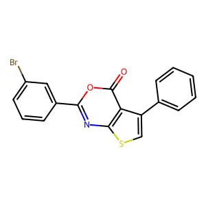 2-(3-Bromophenyl)-5-phenylthieno[2,3-d][1,3]oxazin-4-one structure