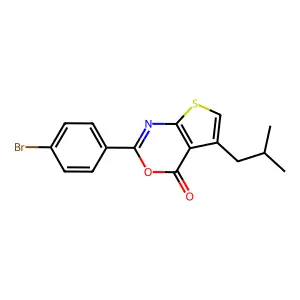 2-(4-bromophenyl)-5-isobutyl-4H-thieno[2,3-d][1,3]oxazin-4-one structure