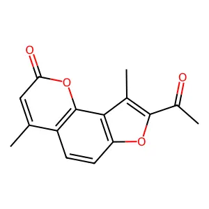 8-Acetyl-4,9-dimethylfuro[2,3-h]chromen-2-one structure
