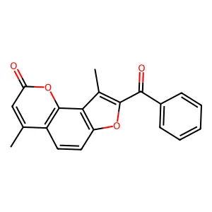 8-Benzoyl-4,9-dimethylfuro(2,3-h)chromen-2-one structure
